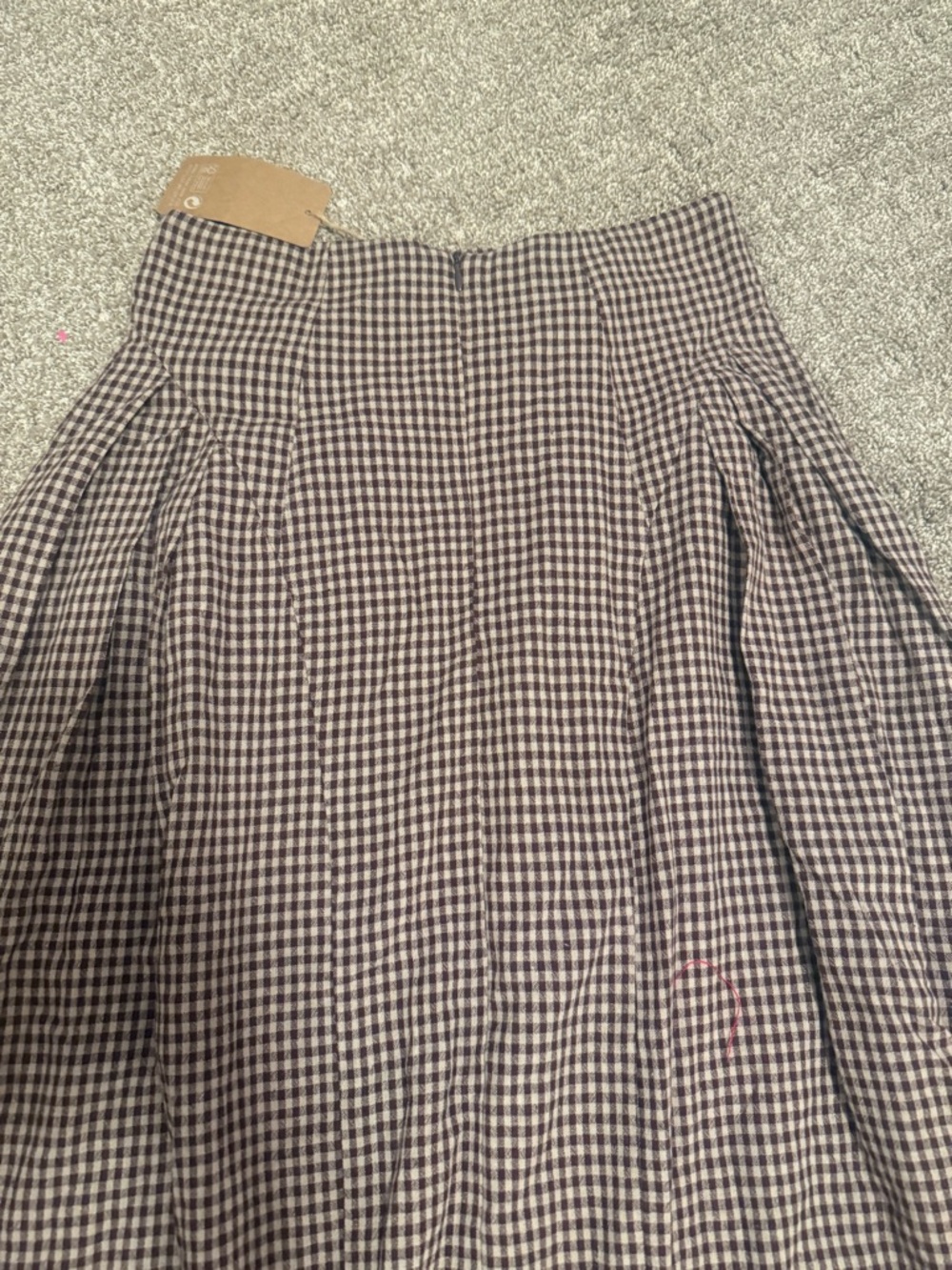 Women's Brown Houndstooth Midi Skirt - Picture 4 of 4